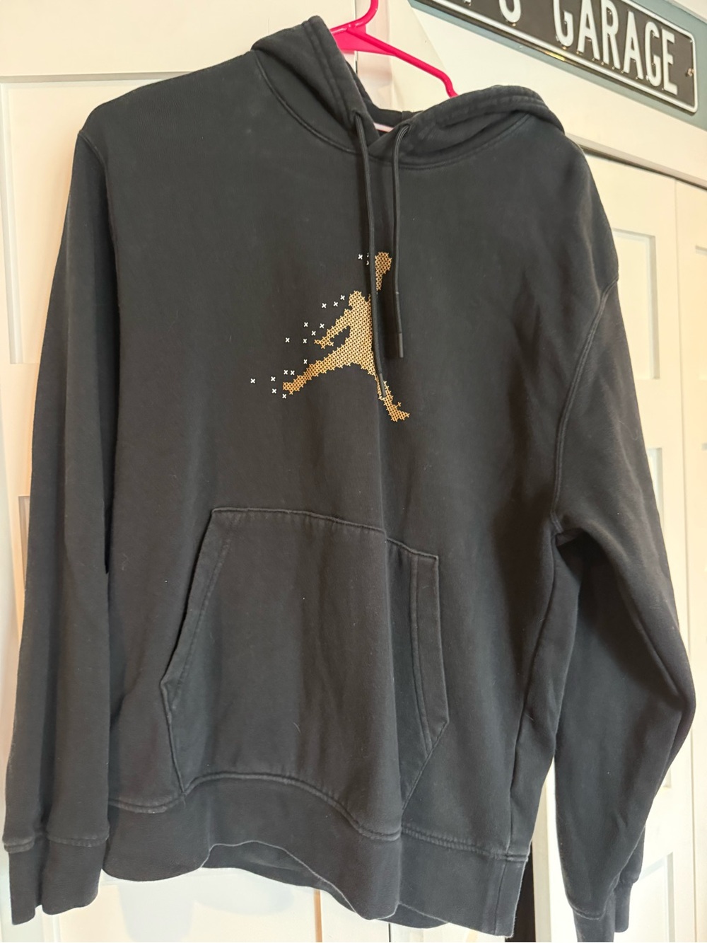 Jordan Black Hoodie with Gold Jumpman Dot Graphic